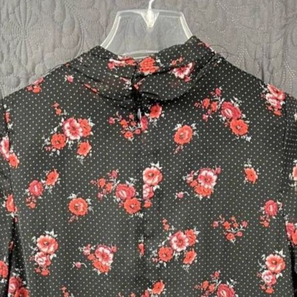 JM Studio By John Meyer Floral Small Dot Sheer Bell Sleeve Dress SZ 10:Pre-Owned - Picture 10 of 10